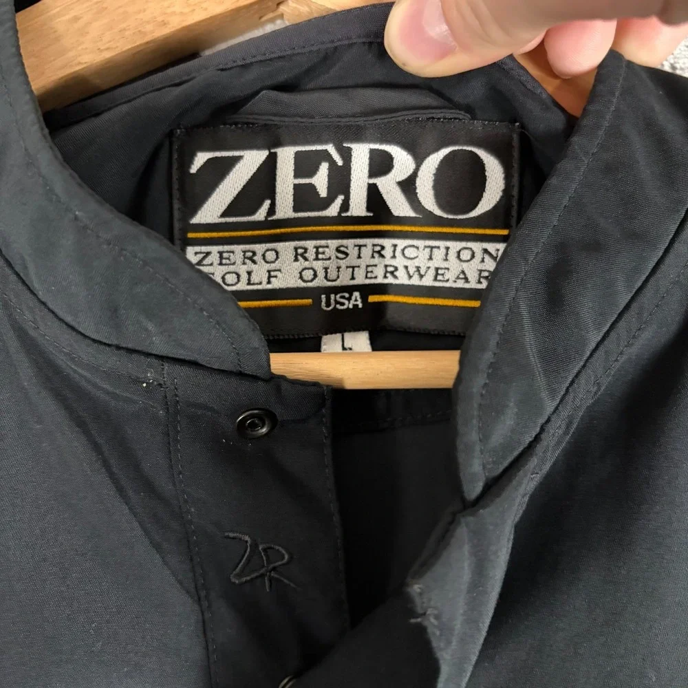 Vtg Zero Restriction Golf Vest Dayton CC Logo Mens Large Quarter Snap USA